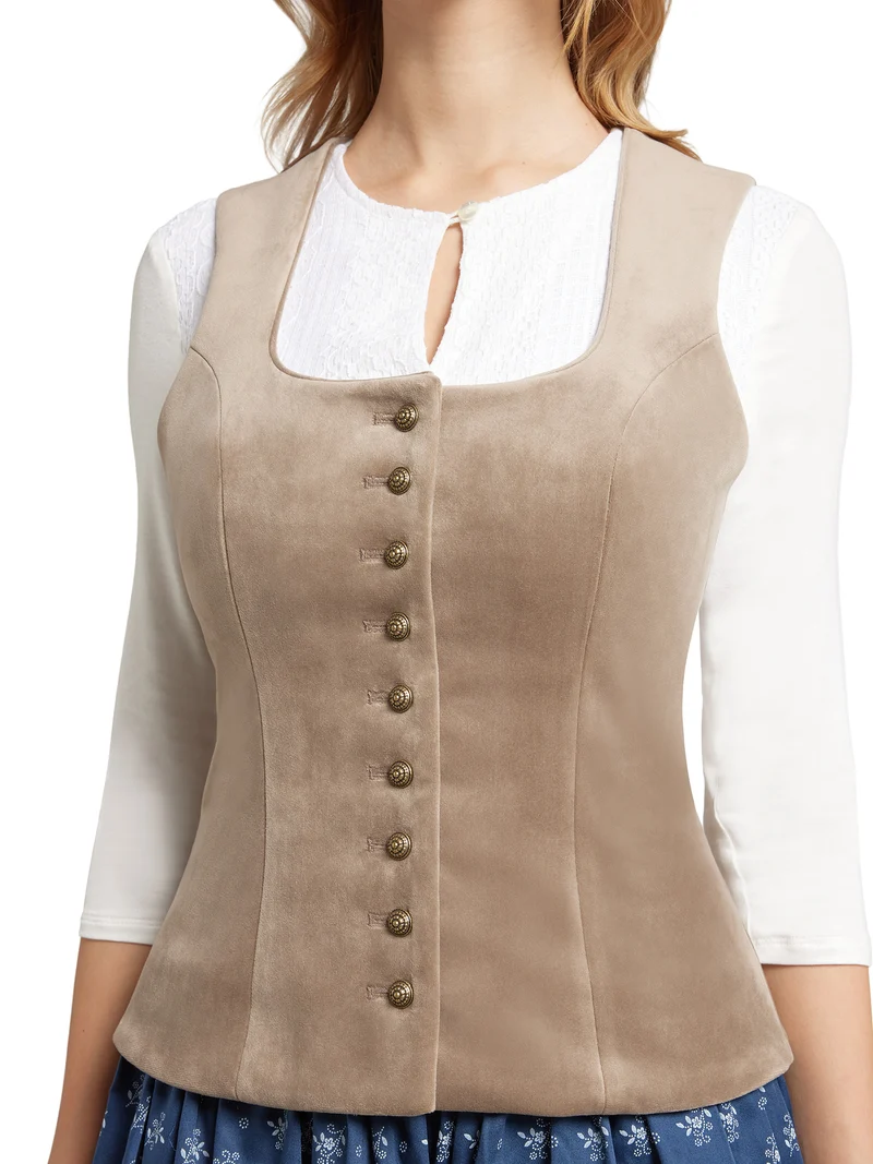 Samtmieder geknöpft
