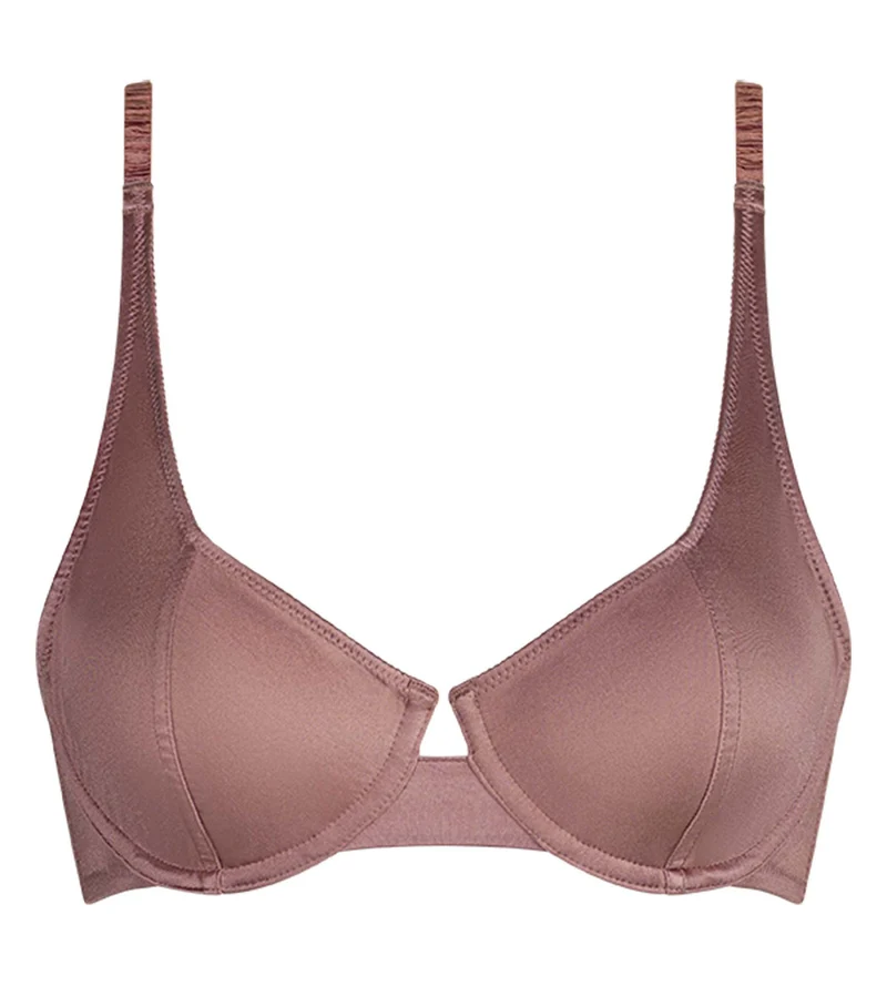 Balconette-BH mit Bügeln aus Spitze in Braun Chocolove