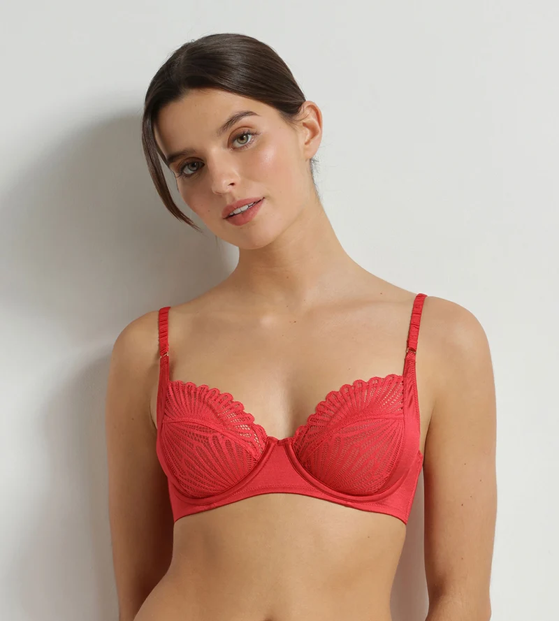 Vollschalen-BH mit Bügeln aus Spitze in Rouge Chocolove