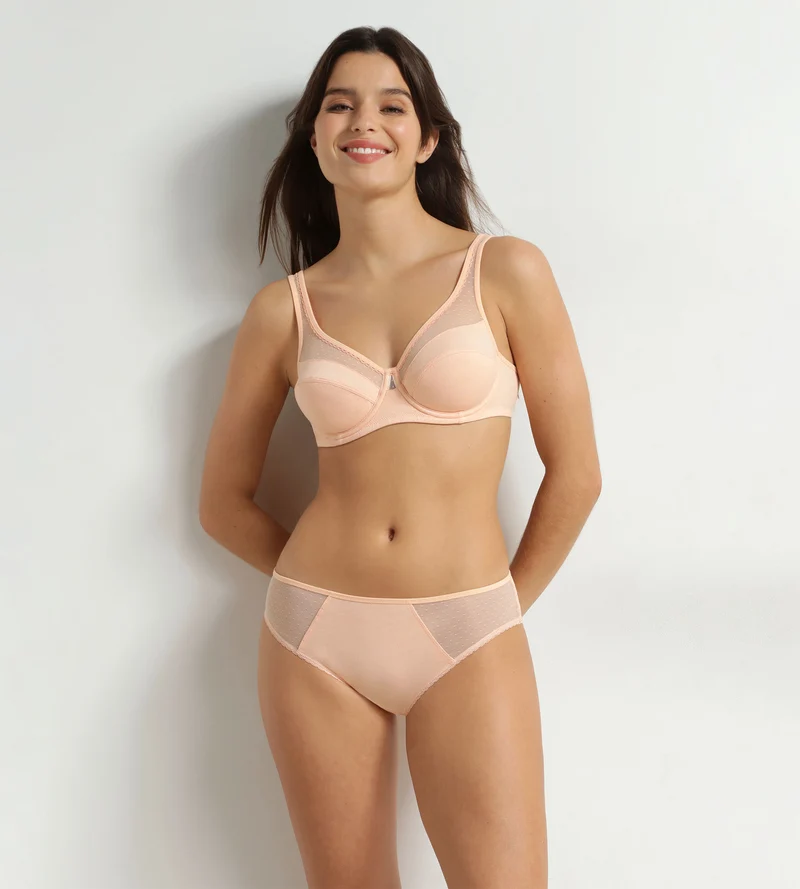 Vollschalen-BH mit Bügeln in Apricot Generous Coton Bio