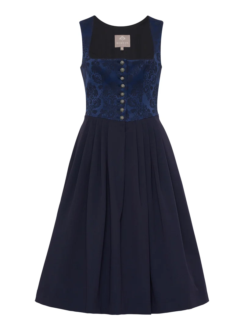 BERWIN Dirndl mit Jacquard-Mieder & Knopfleiste