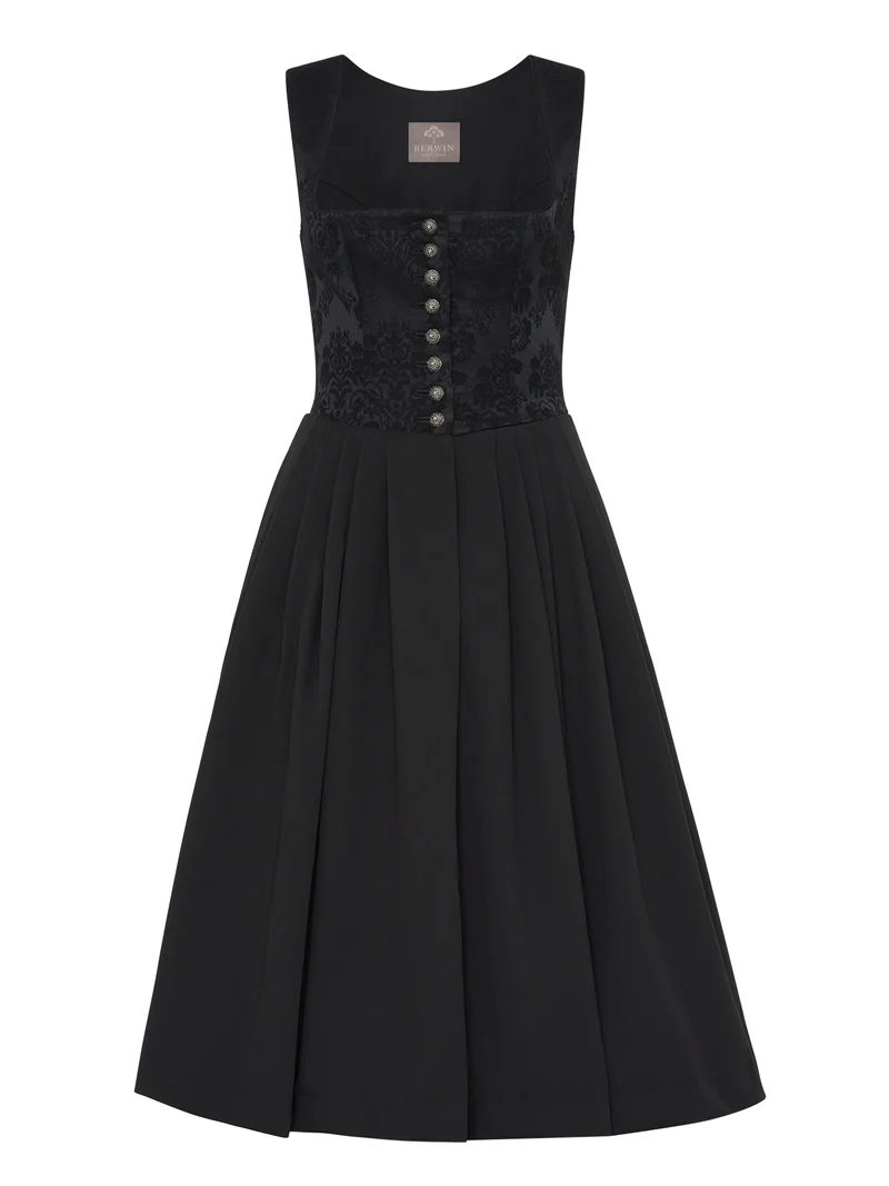 BERWIN Dirndl mit Jacquard-Mieder & Knopfleiste