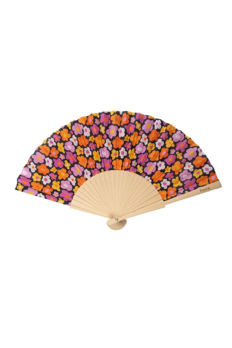 Vintage-Blumenfächer - Fächer - 42,5 x 23 cm