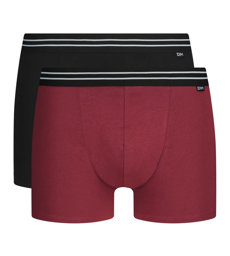 2er-Pack Boxershorts für Herren aus Stretch-Baumwolle Rot EcoDim