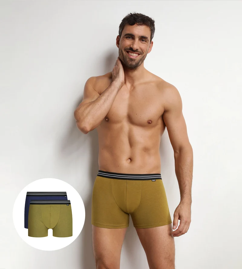 2er-Pack Boxershorts für Herren aus Stretch-Baumwolle Cumin EcoDim