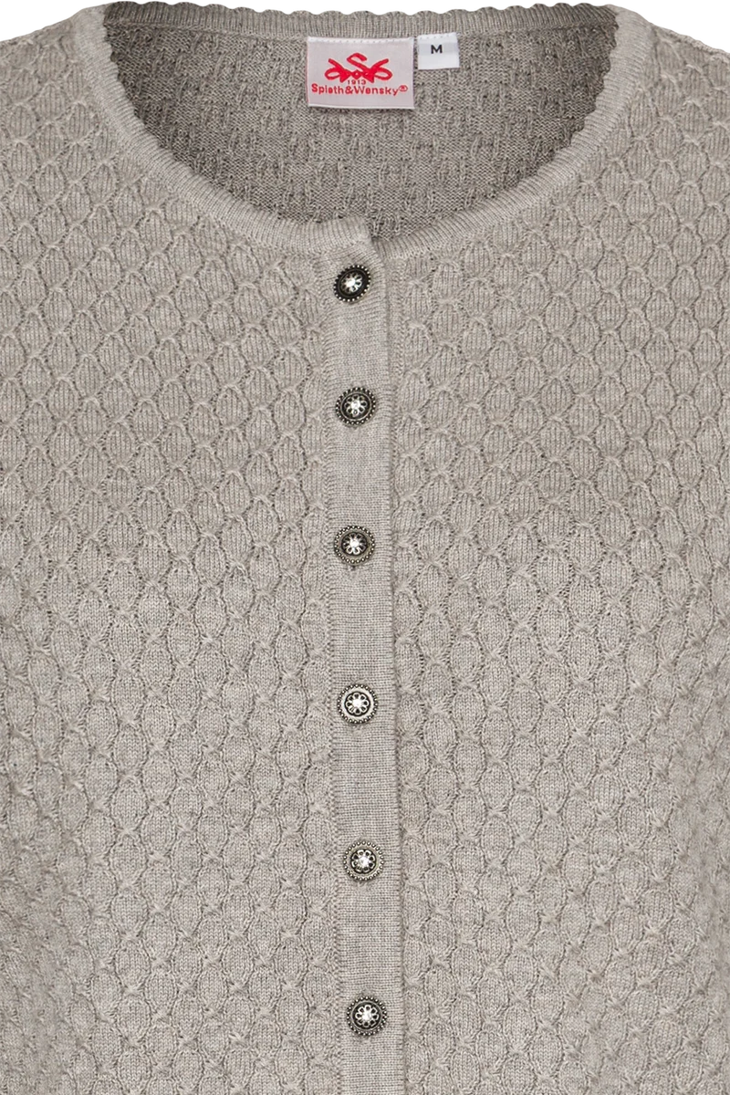 Dirndljacke traditionell mit Rundhalsausschnitt - silber