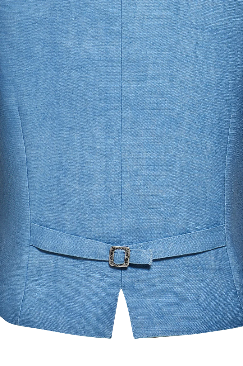 Blaudruck-Gilet mit Reliefstickerei