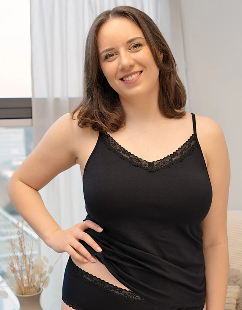 Top Cotton-Lace Black