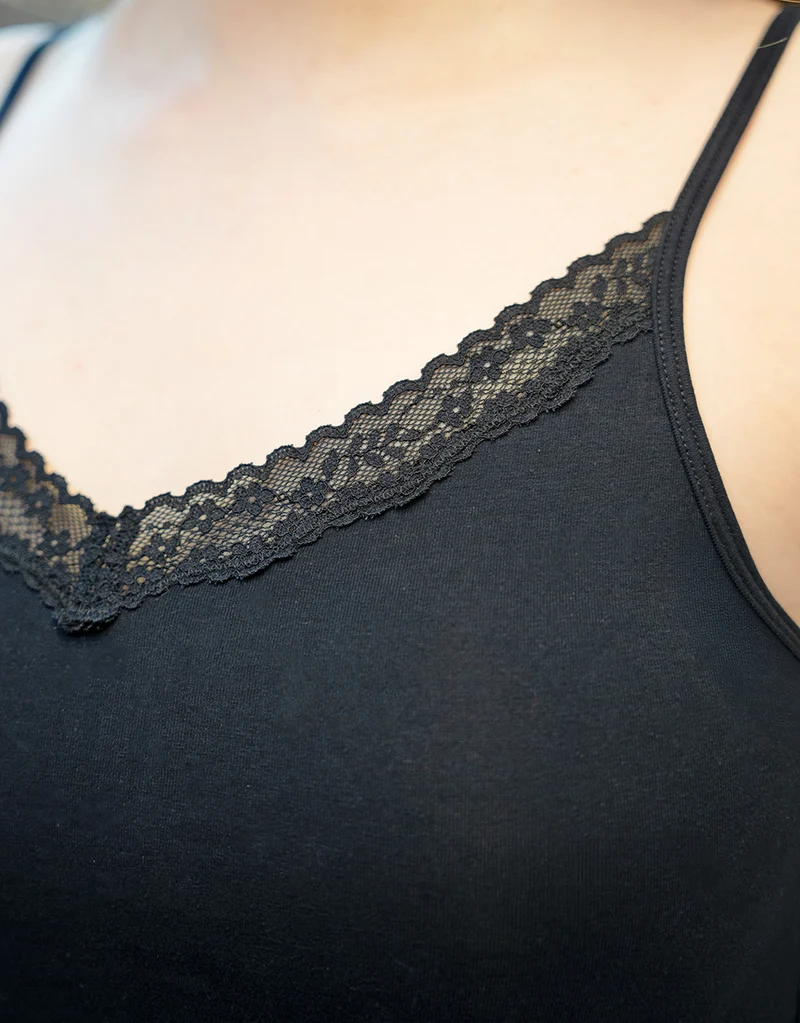 Top Cotton-Lace Black