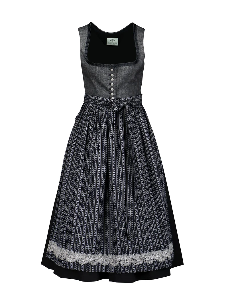 Dirndl mit Jacquard-Streifenschürze