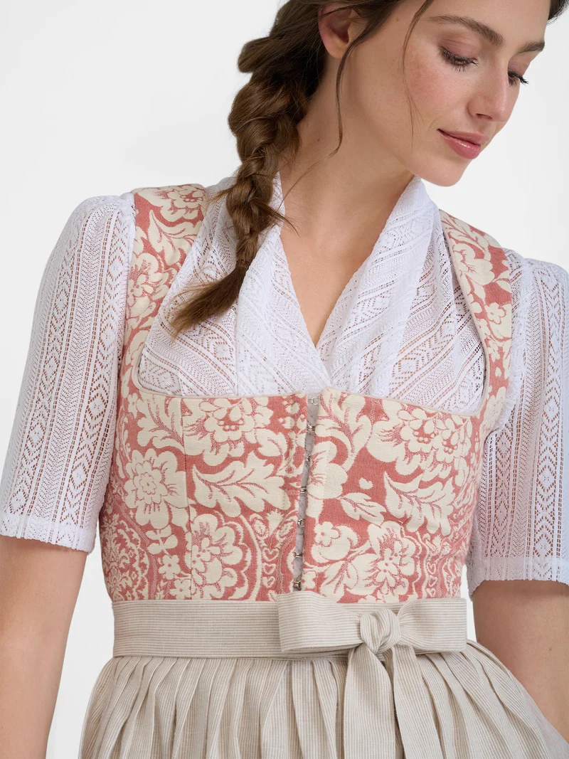 Spitzen-Dirndlbluse mit Schalkragen
