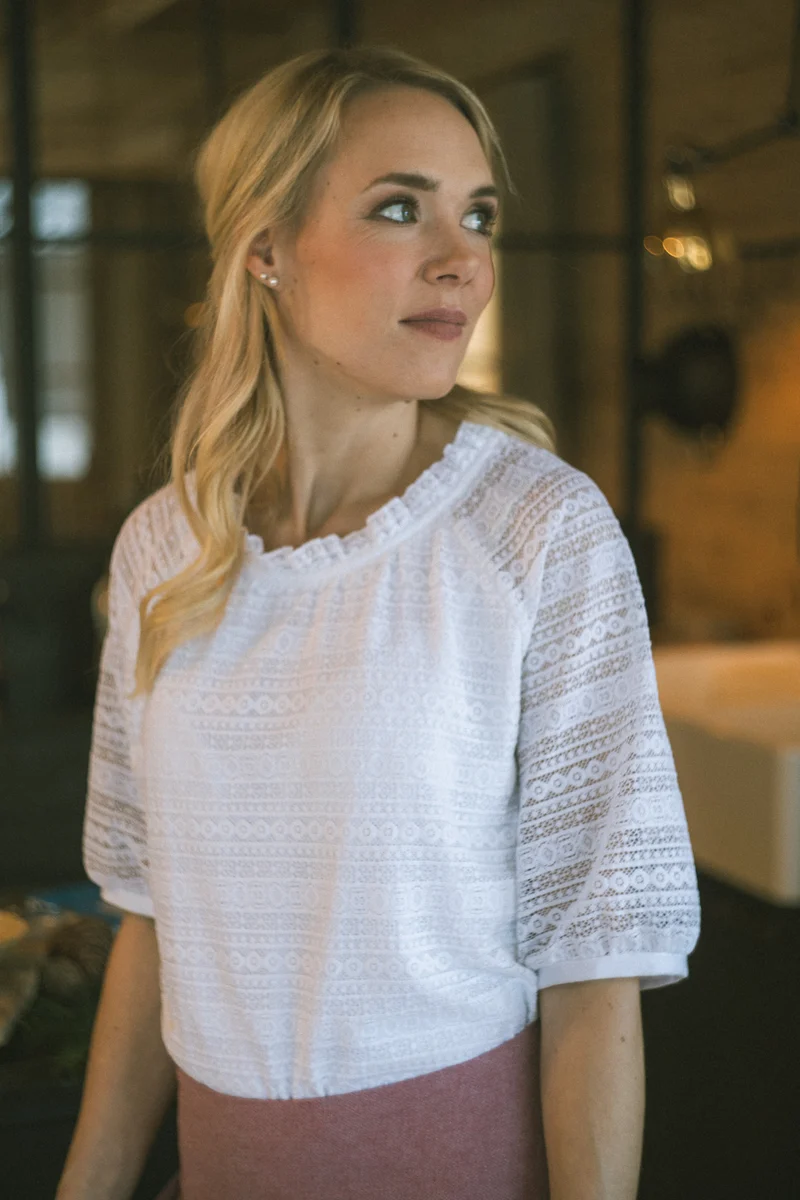 Shirt mit Spitzenarm