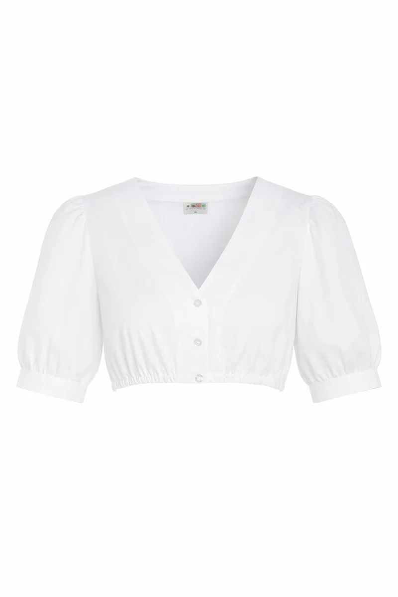 Klassische Dirndlbluse mit V-Ausschnitt