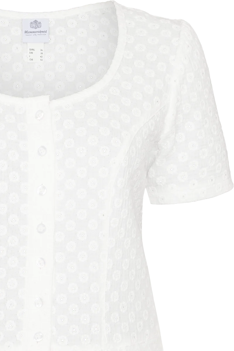 Damen Musselin-Miederbluse mit floralem Design - weiß