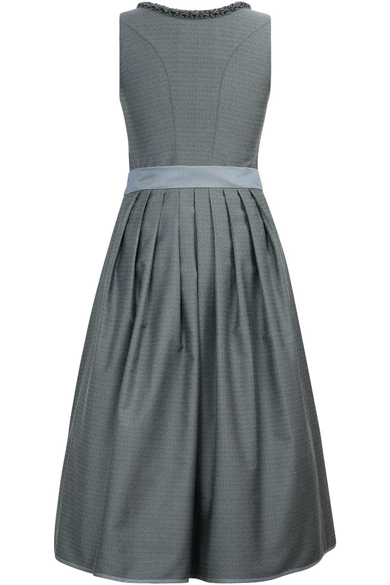 Mittellanges Dirndl mit Rüschen und Taftschürze - agave