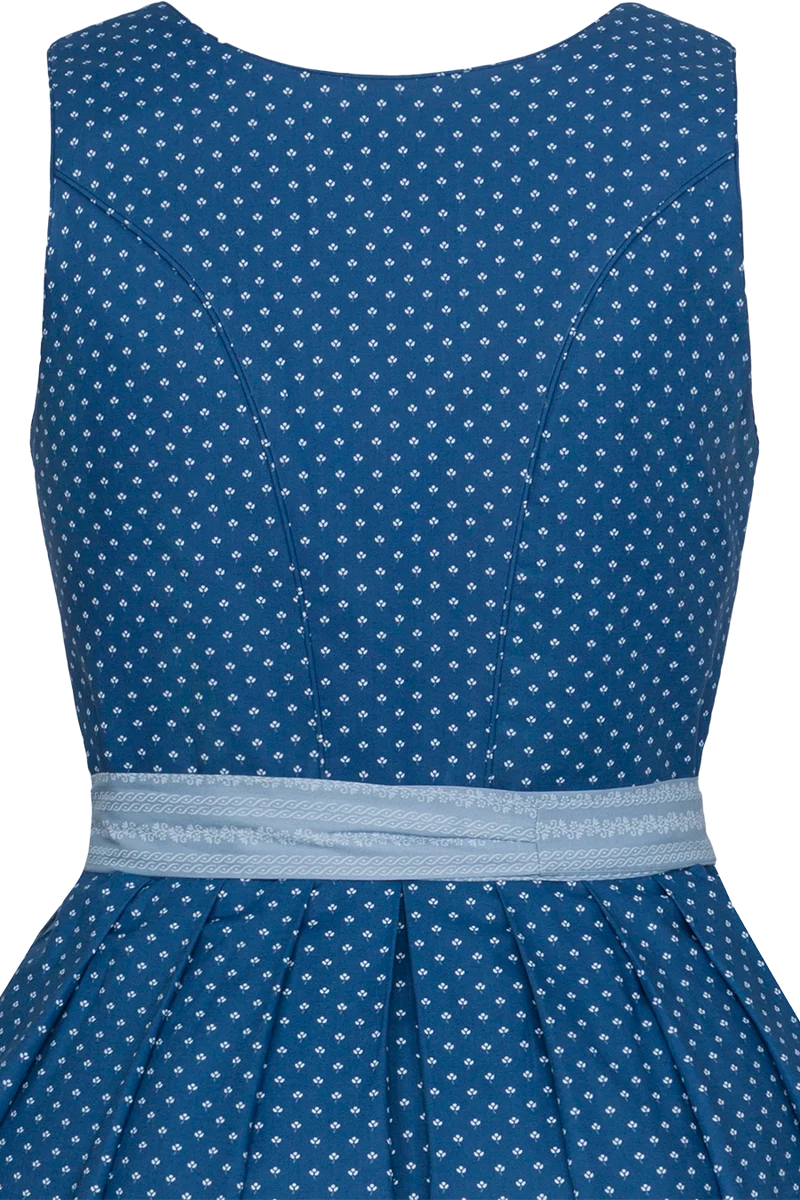 Baumwolldirndl lang mit eckigem Ausschnitt - jeans