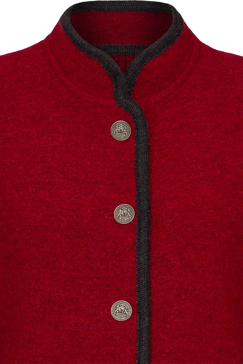 Damen Trachtenjacke aus feinster Schurwolle - weinrot/anthra