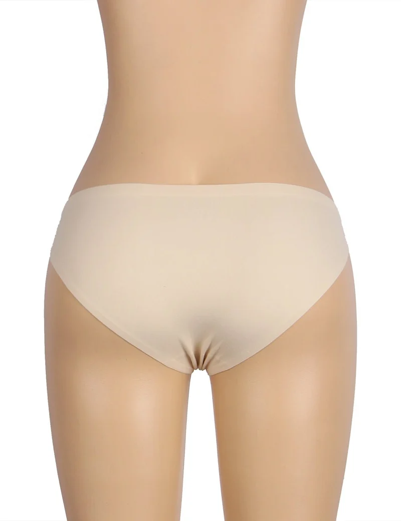 Beigefarbener, weicher, nahtloser Triangel-Slip – reibungsfrei und atmungsaktiv