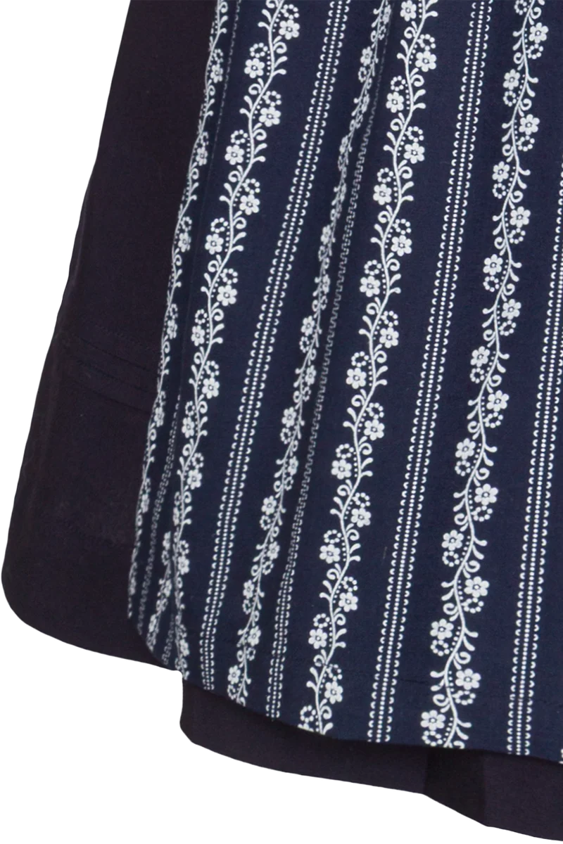 Dirndl aus Baumwolle mit Puffärmel - dunkelblau