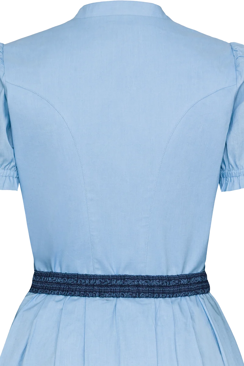 Dirndl aus Baumwolle mit Puffärmel - dunkelblau
