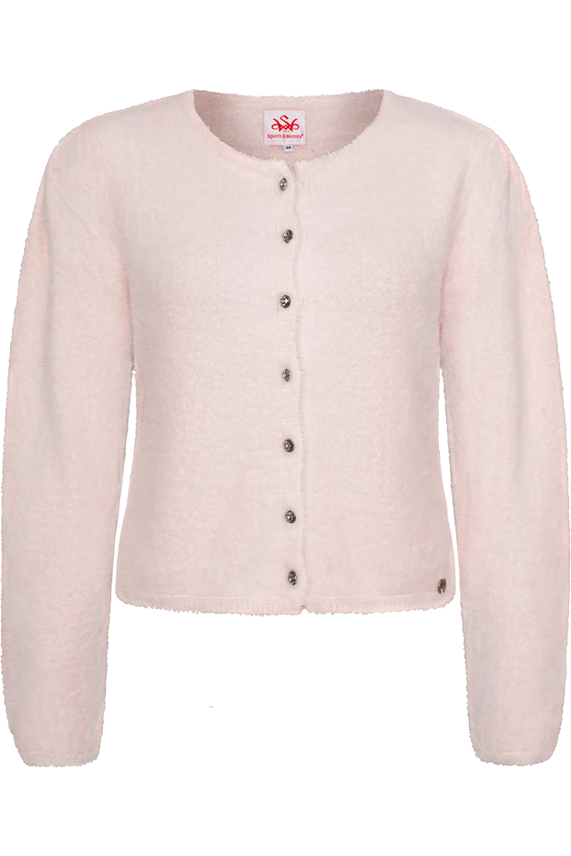 Kuschelige Damen-Strickjacke mit weiten Ärmeln - rose