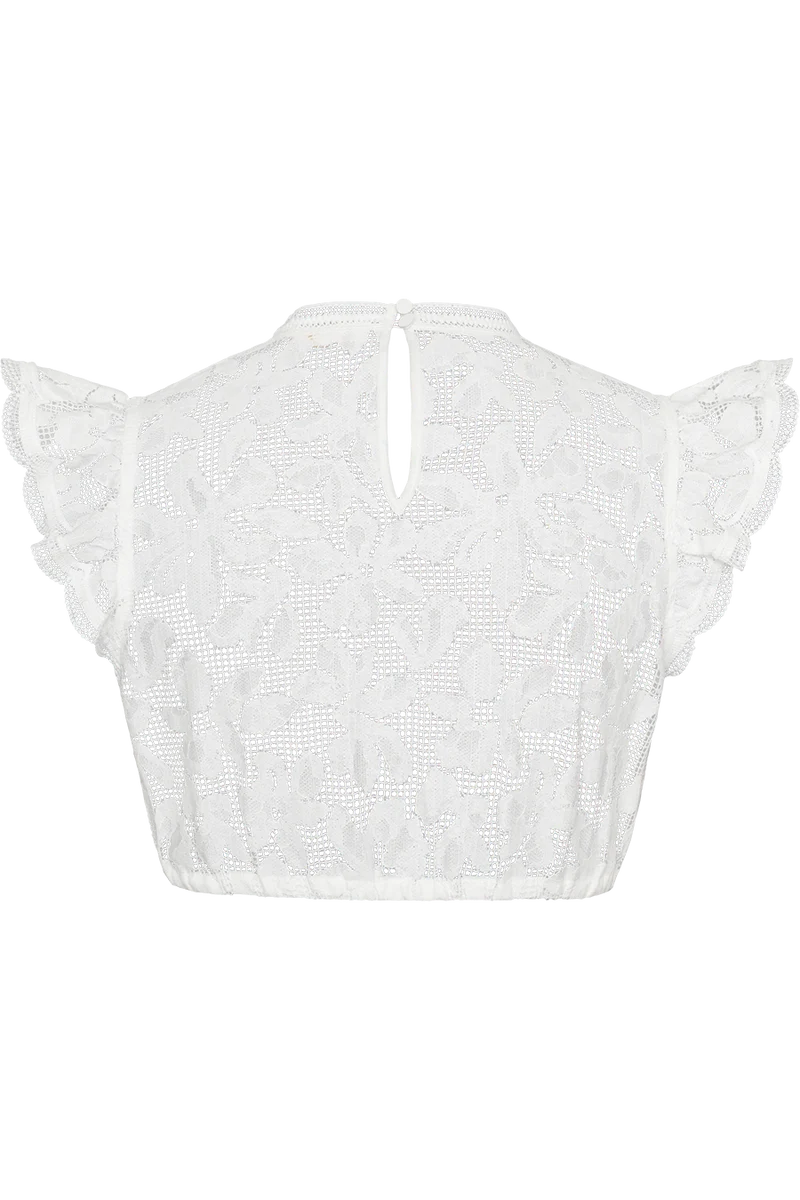 Dirndlbluse mit Stehkragen und Flügelärmel