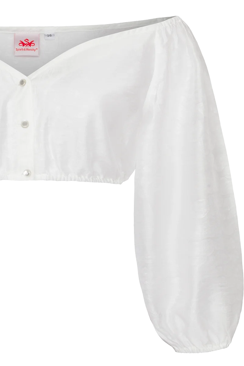 Schulterfreie Dirndlbluse mit dezentem Webmuster