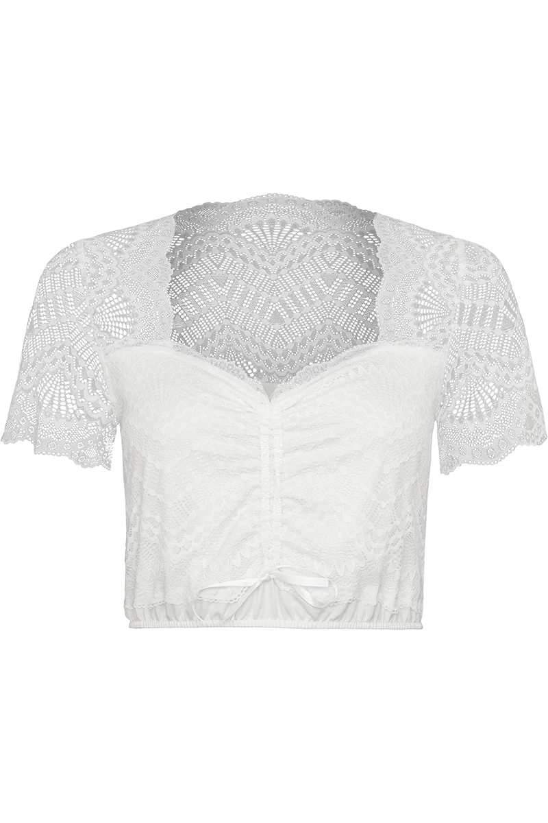 Elastische Dirndlbluse aus Spitze