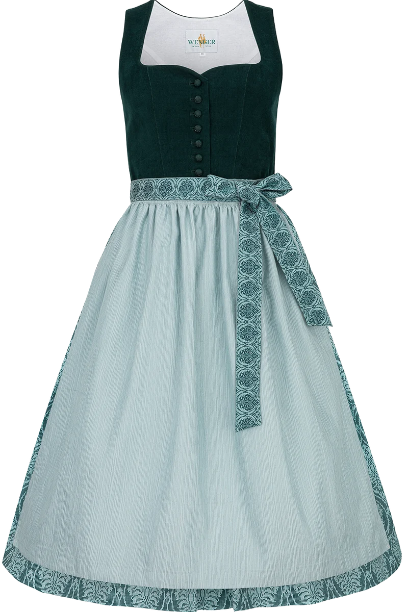 Midi-Dirndl mit Cordoberteil und Webrock