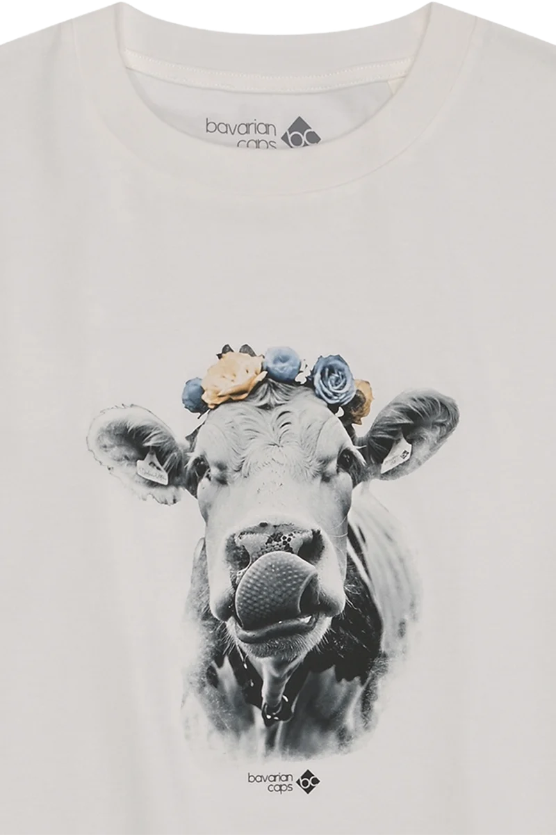 Damen Trachtenshirt mit Kuh-Print