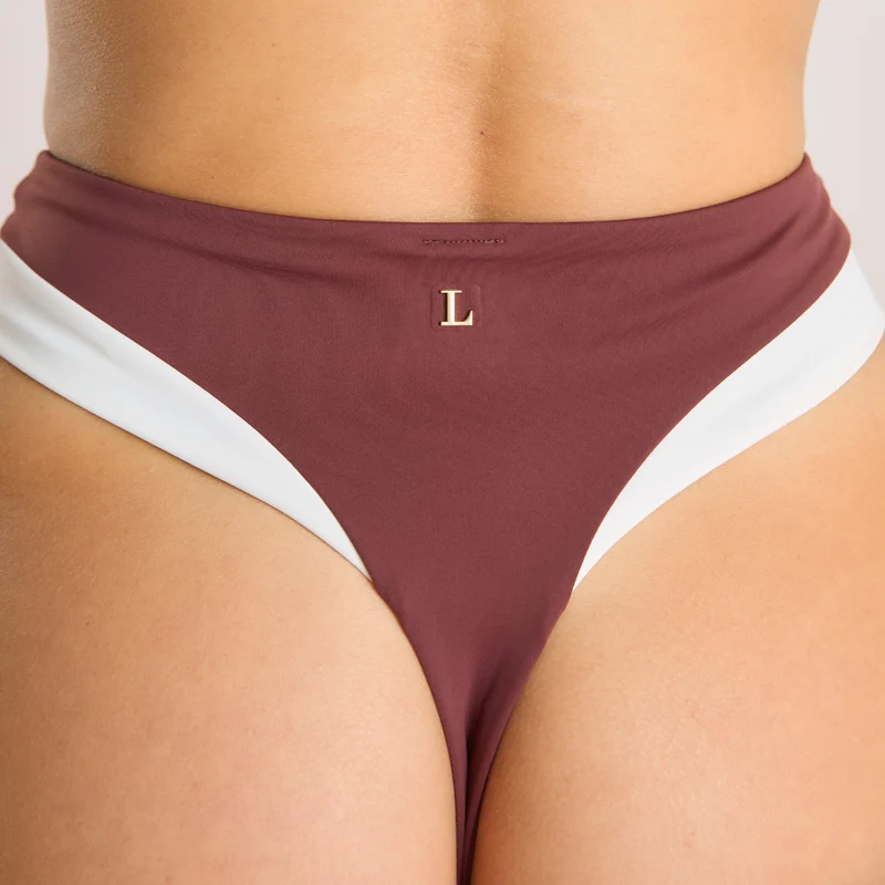 Monaco Hochtaillierter Bikini-String - Pflaume