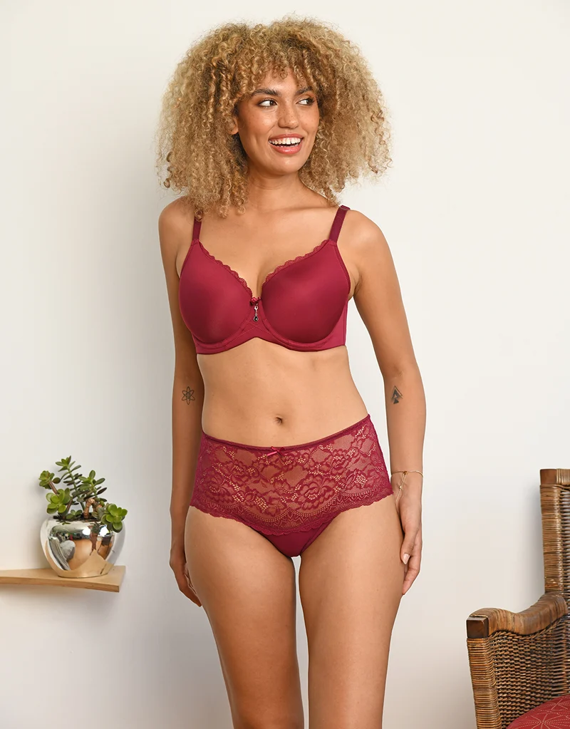 High-Panty Lace Basic Bordeaux