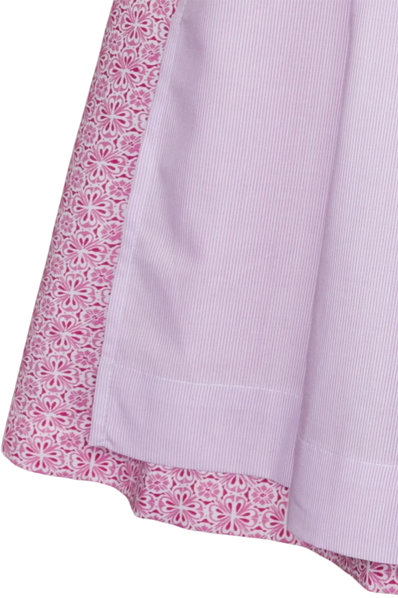 Langes Baumwolldirndl mit Streublumenmuster - rosa gemustert