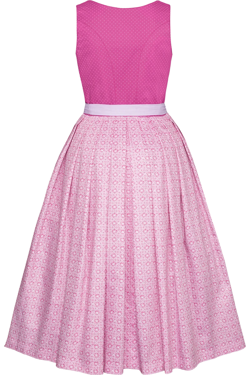 Langes Baumwolldirndl mit Streublumenmuster - rosa gemustert