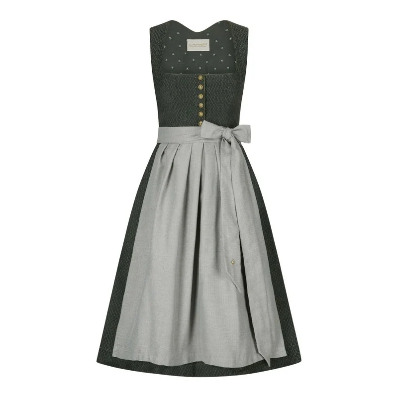 Dirndl Delia in anthrazit/grün