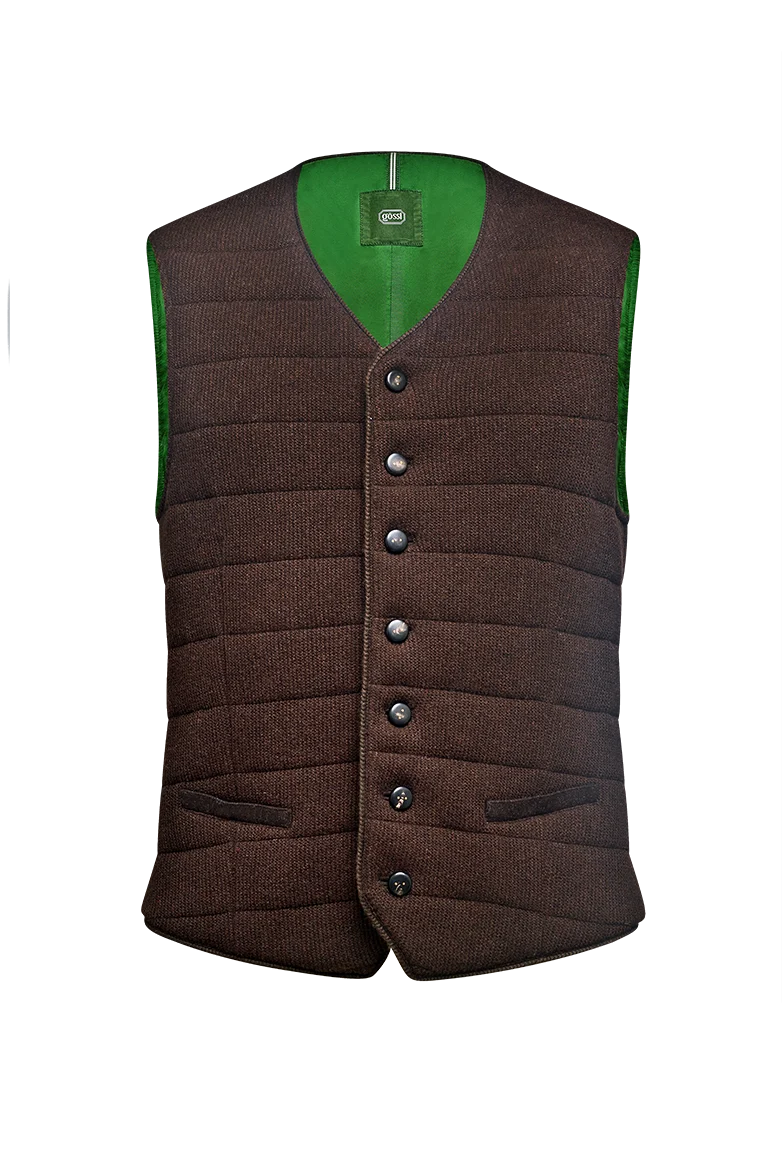 Steppgilet aus Links/links-Strick