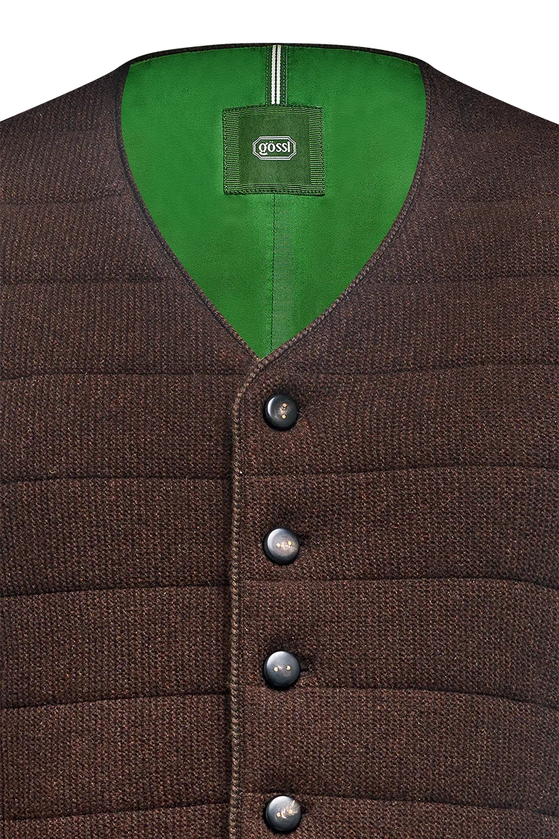 Steppgilet aus Links/links-Strick