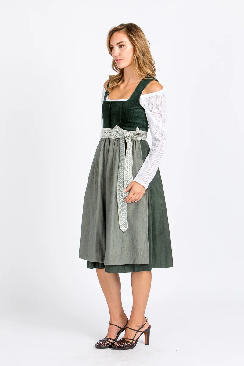 Marjo Samtdirndl Berndorf tannengrün