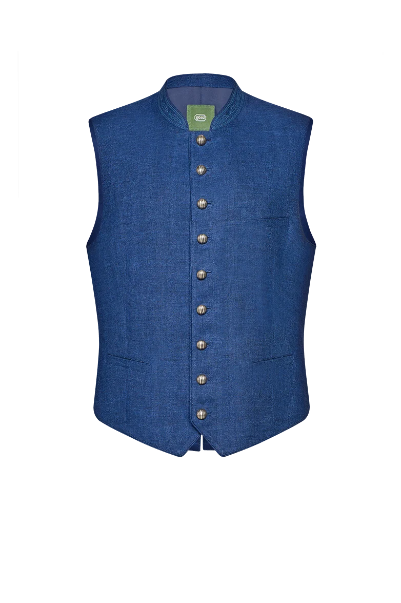 Ausseer Gilet Fischgrat Leinen