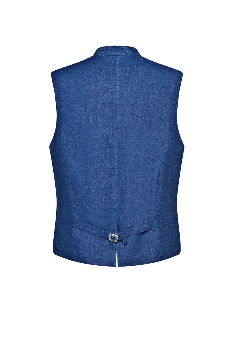 Ausseer Gilet Fischgrat Leinen