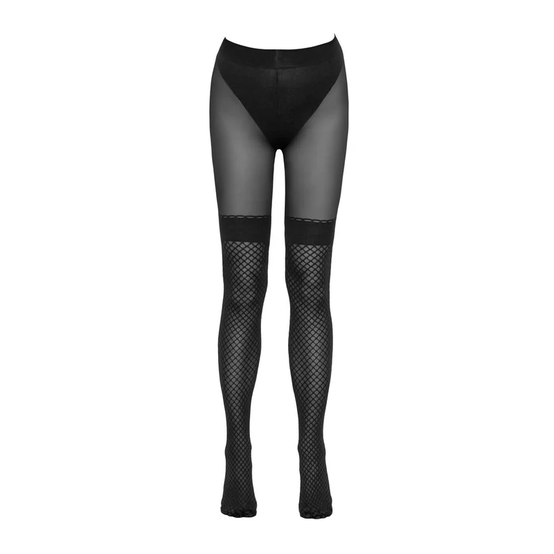 Strumpfhose ouvert S-XL mit eingewebter Overknee-Optik "Sammy"
