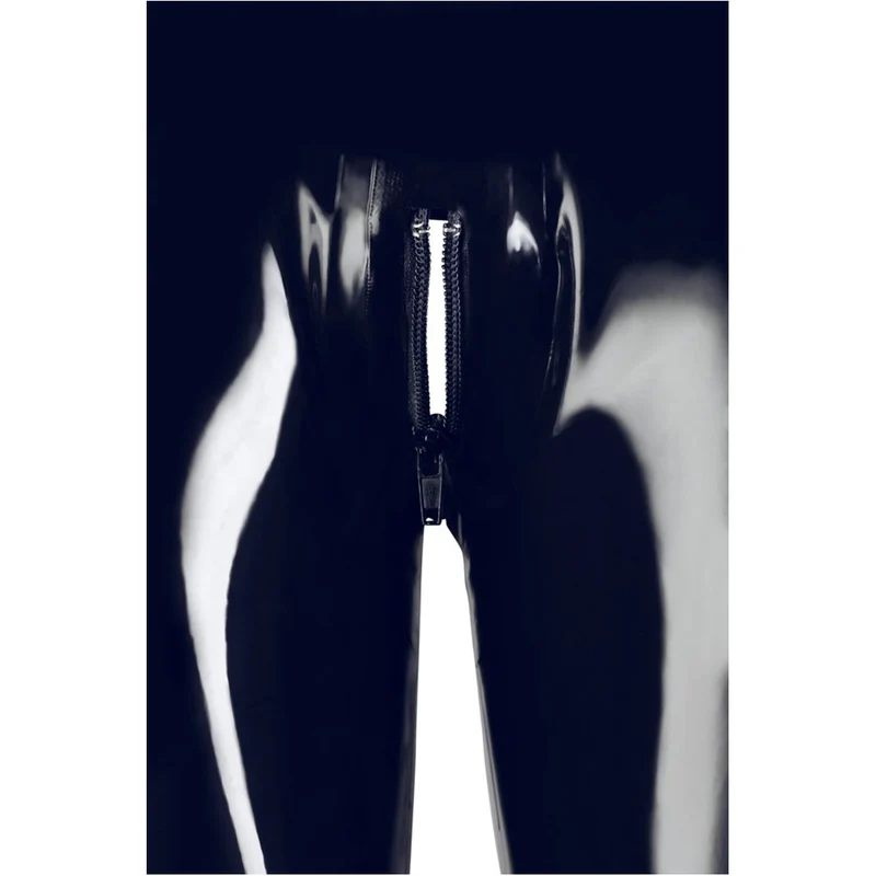 Unisex Latex Leggings schwarz M-2XL mit 3-Wege-Reißverschluss "Joey"