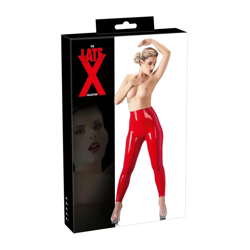 Latex Leggings M-XL knalleng in rot "Britta"
