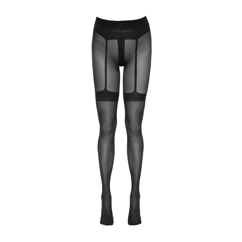 Strumpfhose S-XL mit eingewebtem Strapsgurt und Strapsen "Liesel"