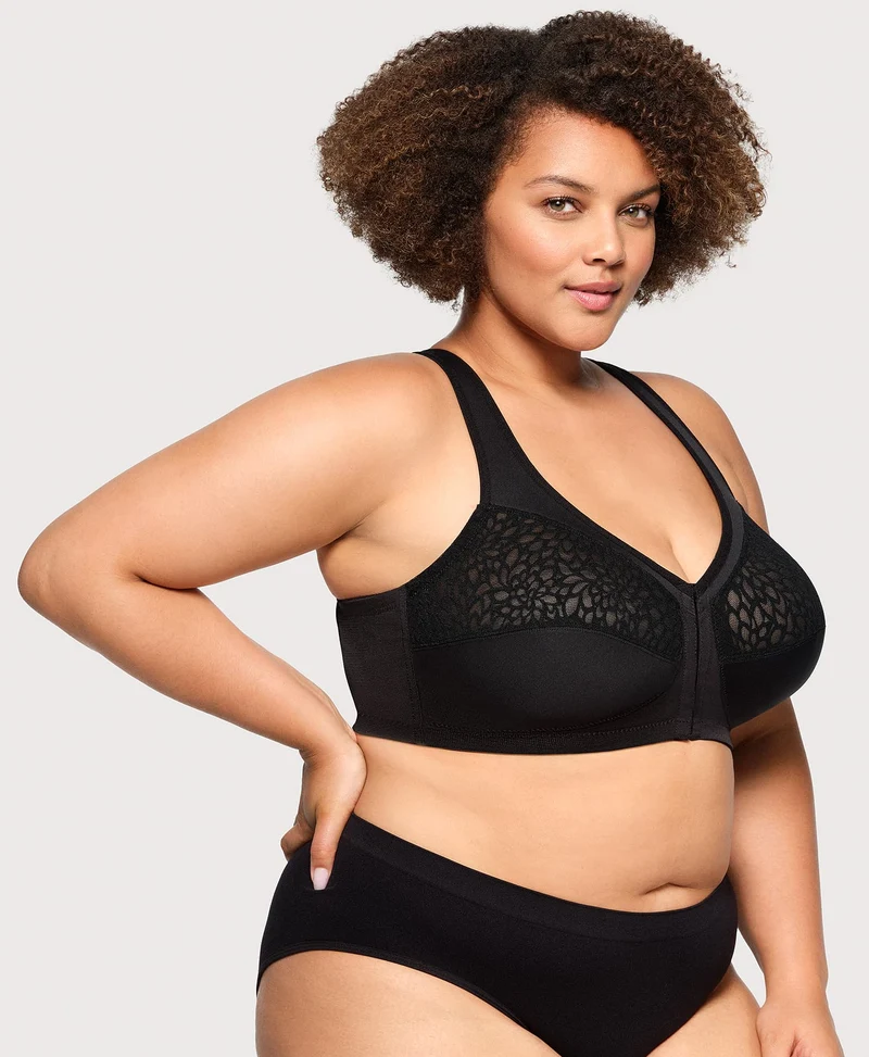 MagicLift Front-Closure Racerback Bra Black
