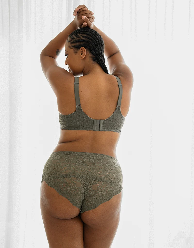 High-Panty-Set 5x Lace Basic Herbst