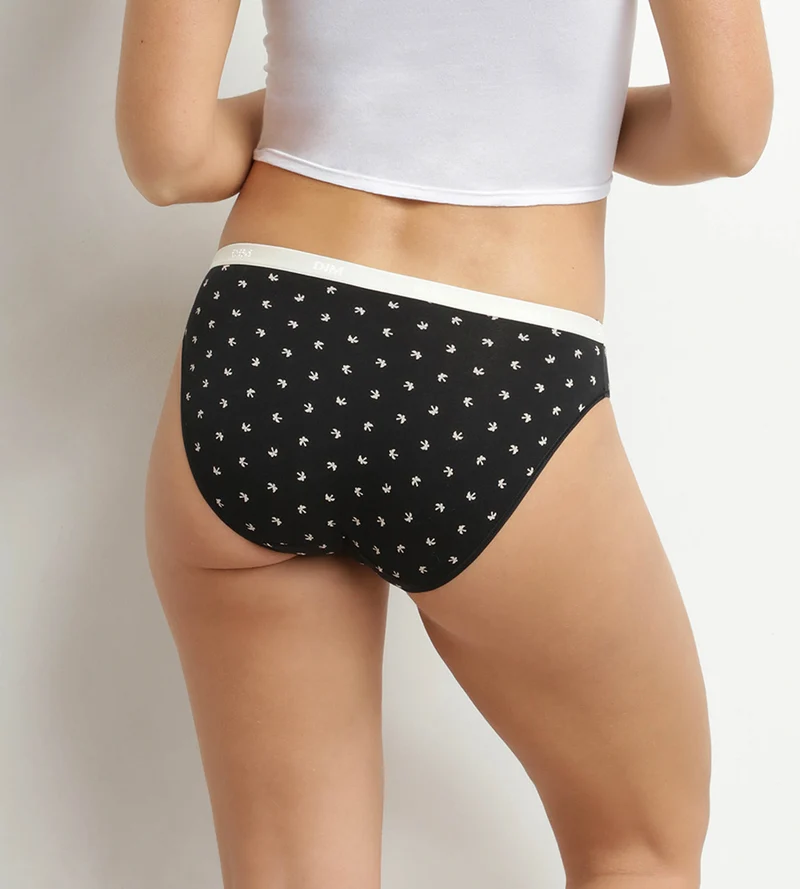 5er-Pack Damen-Slips aus Stretch-Baumwolle mit tropischem Muster von Les Pockets