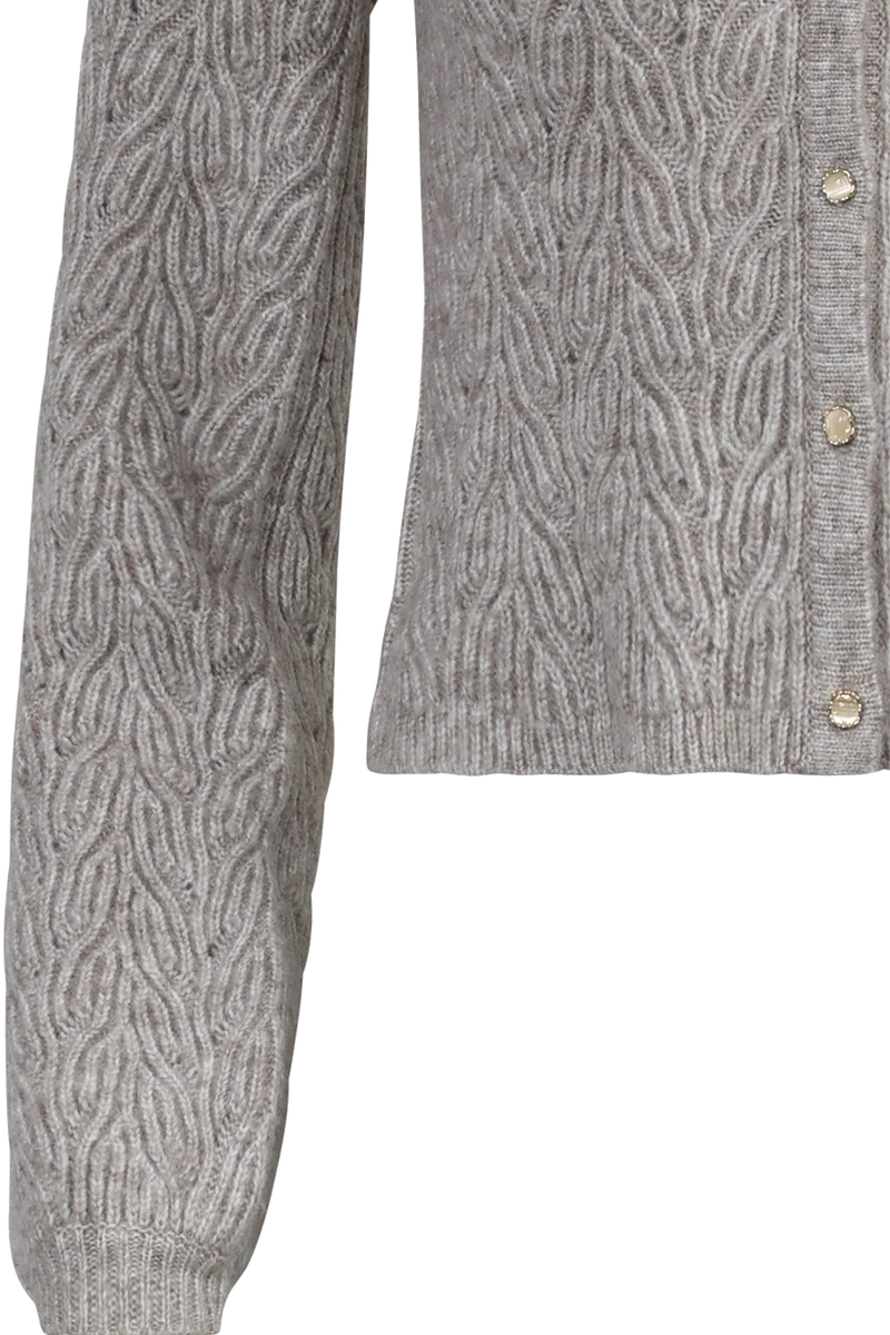 Damen Dirndljacke mit erhabenem Strickmuster - beige melange