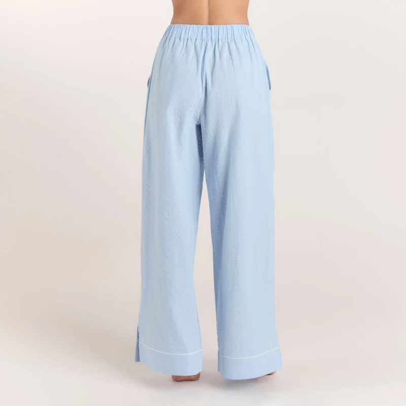 Texturierte Pyjamashorts aus Baumwoll - Blau