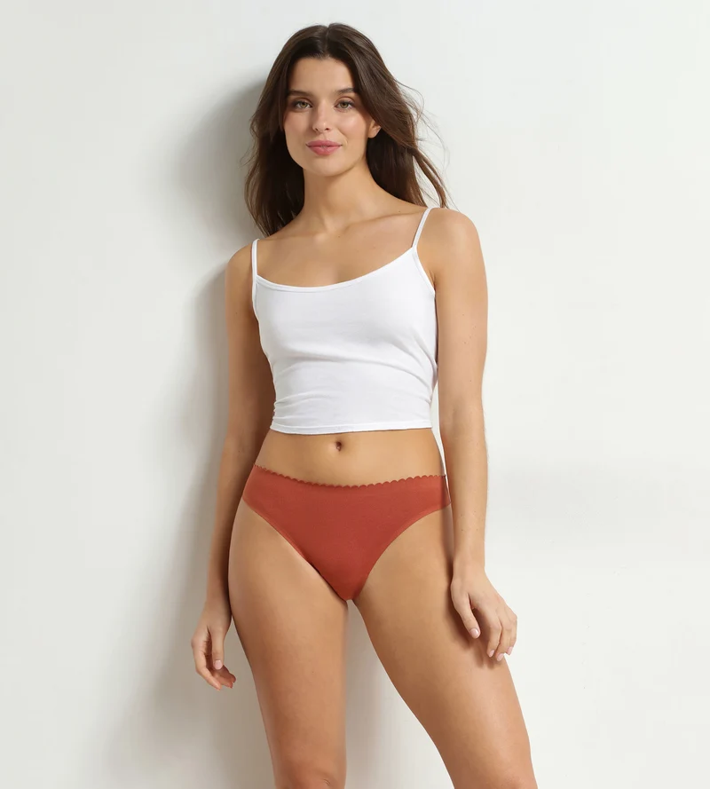 2er-Pack Damen-Tangas in Weiß und Braun Body Touch Easy